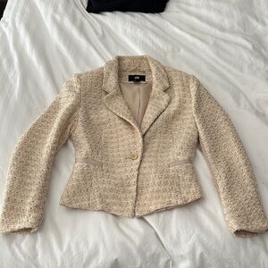 H&M Women's Beige Tweed Blazer